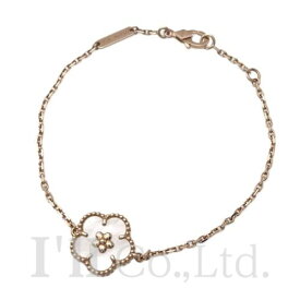【中古】【新品同様】Van Cleef & Arpels　ヴァンクリーフ＆アーペル　ラッキースプリング　ブレスレット　プラムブロッサム　VCARP9V900　750PG　マザー オブ パール　ブランドジュエリー　アクセサリー　K18PG　Au750　ピンク　ローズゴールド　18金　花　春　フラワー【中