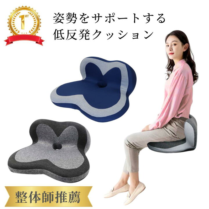 楽天市場】【楽天1位】 骨盤矯正 クッション 低反発 座布団 腰痛 猫背 