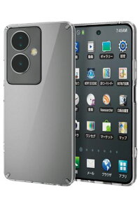 エレコムOPPOA795Gケース耐衝撃衝撃吸収四つ角エアークッションカメラレンズ保護設計ハイブリッド素材ポリカーボネートTPUストラップホール付きクリアPM-O233HVCKCR