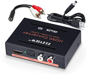 ELEVIEW HDMI ���������� 4K HDCP1.4 ���f�W�^�� R/L���ԃA�i���O PS4slim /Nintendo Switch/Fire TV Stick�ȂǑΉ� �I�v�e�B�J�� SPDIF �f�W�^���I�[�f�B�I������ �d���s�v �o�X�p���[��