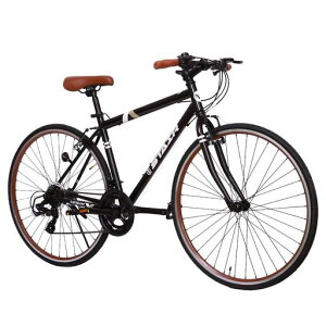 クロスバイク自転車700x25cシマノ製14段変速超軽量高炭素鋼フレームカラーリム初心者フラットハンドル前後Vブレーキ通勤通学ワイヤ錠・ライトのプレゼント付き(ブラック)