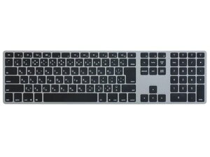 Matias Wireless Aluminum Keyboard Bluetooth�ڑ� ���C�����X�L�[�{�[�h MAC�z�� ���{�ꂩ�Ȉ󎚂��� �}���`�y�A�����O4�� �X�y�[�X�O���C �u���b�N