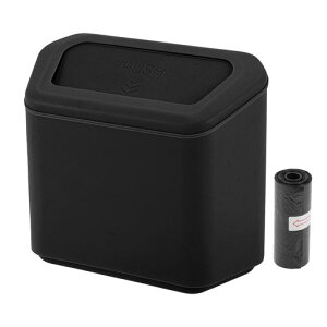 INFINAUTO車用ゴミ箱車用ドア6.3インチ長さ2.8インチ幅5.5インチ高さ自動車用ゴミ箱プラスチックブラックハンギング