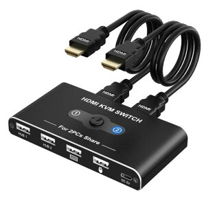 KVM�X�C�b�`HDMI2����1�o��KVMUSB�ؑ֊�p�\�R��2�䃂�j�^�[1��؂�ւ��p�\�R��2��L�[�{�[�h/�}�E�X/���j�^�[1�䋤�L�ł���؂�ւ���4K@60Hz�f���o�̓L�[�{�[�h/�}�E�X/�v�����^�[/���̃f�c