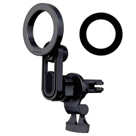 セイワ(SEIWA) 車内用品 スマホホルダー マグネット スマホホルダーA/C WA180 強力 エアコン取り付け 360°回転 MagSafe対応 マグセーフ リング付属 角度自由 Android対応