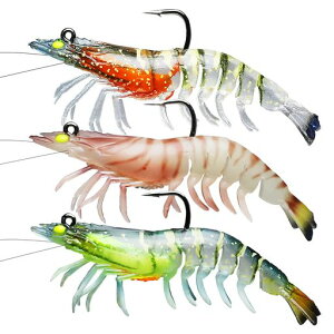 TRUSCEND伝盛フック付き1:50超耐久性TPE製のルアー精良な工芸本物そっくりのエビ/ザリガニ/シャッド型ルアー草掛かりしにくくてシーバストラウト青物サワラその他各種の魚に適用海水・淡…