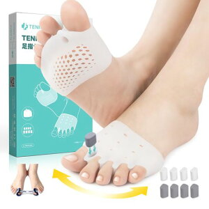 【8個スペーサー&トレーニングベルト付き】Tenicore足指広げる足指パッド足親指サポーター母趾・小趾サポーター靴擦れ靴ずれ防止シリコン素材水洗可フリーサイズトレーニングベルト付…
