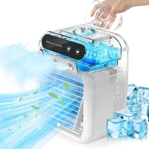 DAYUIRA冷風機冷風扇強力卓上クーラー卓上冷風機強力送風1台4役小型静音500ML大容量2段階風量上下角度調整冷風扇2段階噴霧量氷いれ可能ミニクーラー置き型冷風扇風機クーラー並み涼しい…