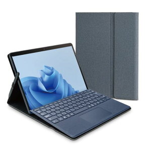 �G���R��SurfaceProX/8/9/9With5G/10/11����\�t�g���U�[�P�[�X��p�ی�J�o�[�t���[�A���O���^�b�`�y�����[�L�[�{�[�h�Ή��O���[TB-MSP9PLF2GY