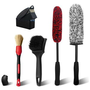 洗車ブラシ5本セットアルミホイール洗車ホイールブラシ洗車ブラシブラシマイクロファイバーホイールブラシディテールブラ洗車ブラシボディ用タイヤブラシ車ホイールブラシホイール…