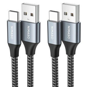 NIMASOUSBTypeC�P�[�u���y1m/2�{�Z�b�g�z�yQC3.0�Ή��z�}���[�dUSB-C&USB-A3A�^�C�vc�[�d�P�[�u��iPhone16/15�V���[�Y�AiPadPro�ASony�AGalaxy�AHuawei