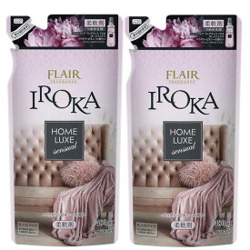 【まとめ買い】フレアフレグランス 柔軟剤 IROKA(イロカ) HOMELUXE(ホームリュクス) パウダリーピオニーの香り 詰め替え 480ML×2個