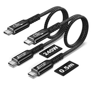 JBTOP USB 4�f�[�^�P�[�u��(50 CM�A2�{)40 GBPS�f�[�^�]���A8 K�r�f�I��USBC����USB C 240 W�[�d�AIPHONE 15/PRO/PRUS/PRO MAX�A�T���X��GALAXY�ATHUNDERBOLT