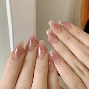 BHIDENAWネイルチップショート24枚入ネイルチップ人気和風かわいいシンプルおしゃれ成人式結婚式パーティー日常生活に使用できます花嫁ネイルウッドスティックネイルファイル付き(若々…