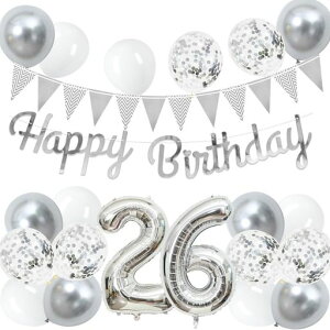 26Βao[DZbg傫40inchVo[ao[t100cmnbs[o[Xf[HAPPYBIRTHDAYK[h12inchVo[zCgD18pcstZbgq