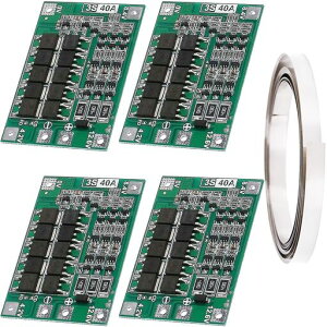 Youmile4��PCB�ی�{�[�h18650���`�E���d�r�ی�{�[�h3S40A���`�E���C�I�����`�E���o�b�e���[�[�d��PCBBMS11.1V12V12.6V�o�����X�[�d�Ńj�b�P���X�g���b�v�t��