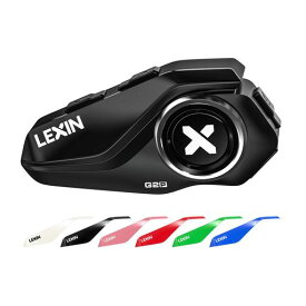 LEXIN バイク用インカム 6RIDERS同時接続インカム 6つオプション FMラジオ付き BLUETOOTH5.0 インカムバイク用 1000M通信 ヘルメットヘッドセット 13時間通話 SIRI対応 バイク用無線機いんかむ 2RIDERSバイク