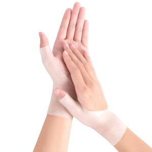 手首サポーター親指の固定腱鞘炎テーピングサポーター拇指cm関節症サポーター捻挫突き指衝撃緩和シリコン素材疲れ軽減手首保護水仕事家事OK手首の怪我防止男女兼用(クリアーS)左右セ…