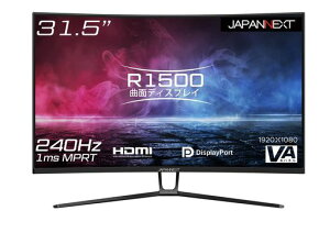 JAPANNEXT31.5C`Q[~Oj^[240Hz1mstHD1920x1080𑜓xVAplfBXvC(HDMI/DisplayPort/u[CgJbg/p178°)JN-315VCG240FHDR