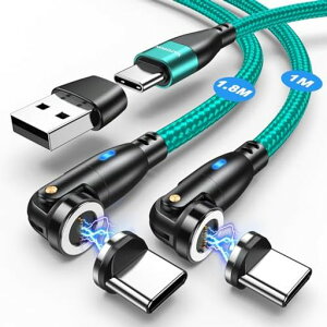 VAFOTONUSBTypeCケーブルPD100W対応9PinマグネットUSB充電ケーブル【1m/1.8m】5A超急速充電データ転送可USB-A変換アダプタ付きPDケーブルBook/Pro/phone等Type-c機種対応