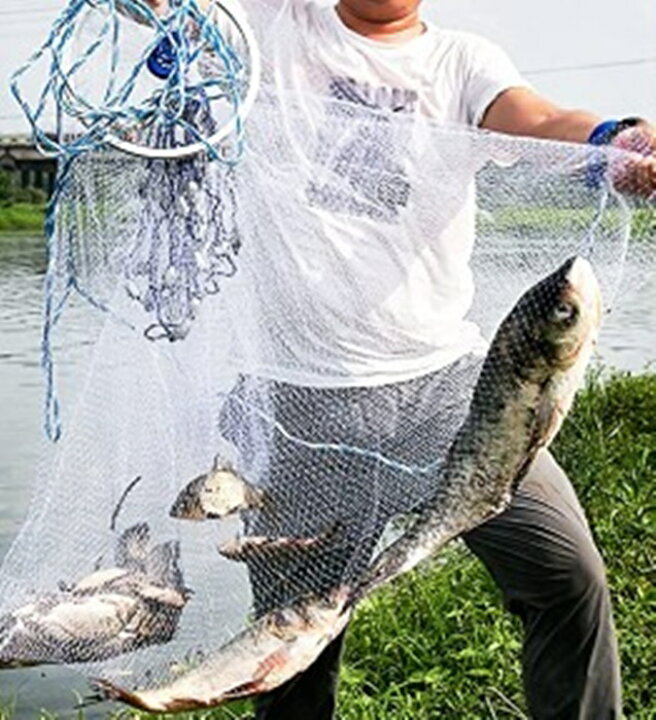 楽天市場 あす楽 送料無料 投網 魚とり網 魚取り 網 投げ網 初心者 仕掛け網 手投げ網 投網漁 川釣り 投げ方 説明書 3 0m ナイロン製 ランディングネット 魚 網 釣り道具 釣り 道具 釣り具 釣具 魚釣り 漁業 仕掛け フィッシング Iloha