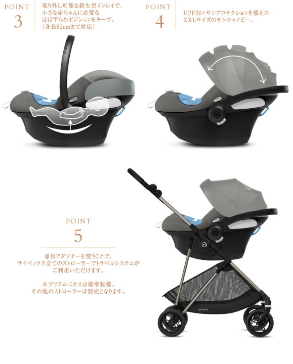 楽天市場】cybex サイベックス ATOM Mi-Size チャイルドシート 新生児 