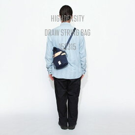 アッソブ AS2OV アンバイ UNBY ハイデンシティ HIGHDENSITY 巾着 ショルダー バッグ DRAW STRING SHOULDER BAG コンパクト クロスボディ 通勤 通学 カジュアル ナイロン ポリエステル レザー メンズ レディース ユニセックス luy0152315 BLACK NAVY 黒 紺 ブラック ネイビー