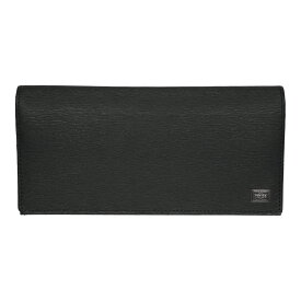 ポーター カレント ロングウォレット 052-02202 PORTER CURRENT 吉田鞄 フラップ 長 財布 LONG WALLET シンプル スリム スマート ベーシック 小銭入れ無し 牛革 ステア レザー LEATHER ジャカード 鞣し MADE IN JAPAN 日本製 lyd05202202-0010 BLACK ブラック 黒