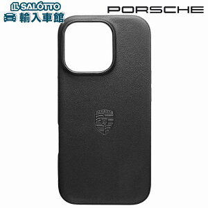 【 ポルシェ 純正 即日出荷 】iphone 16 Pro ケース ブラック 牛革 革 レザー アイフォン アイホン スマホ カバー クレスト Porsche アクセサリー