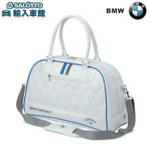 【 BMW 純正 】キャロウェイ ボストン バッグ レディース スポーツ ロゴ 入り 約480×290×215mm ショルダー ストラップ ラウンドバッグ ホワイト ブルー 斜めがけ バック ゴルフ グッズ カートバ
