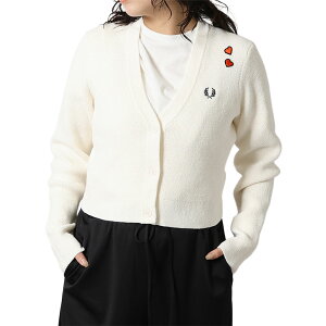 �q�|�C���g5�{�r�t���b�h�y���[�^FRED PERRY �hAMY WINEHOUSE TEXTURED KNIT CARDIGAN�@�G�C�~�[ ���C���n�E�X �j�b�g�J�[�f�B�K�� ����V�l�b�N�@�N���b�v�h��(���C�g�G�N����) SK2135 760�^LIGHT ECRU[�ԕiOK]