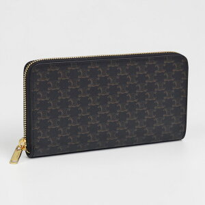 �y4/1�`4/3����I�|�C���g5�{�I�z�Z���[�k�^CELINE LARGE ZIPPED WALLET�E���[�W �W�b�v�E�H���b�g �g���I���t�L�����o�X�E���E���h�t�@�X�i�[�����z(�u���b�N) 10B55 2BQ3 38NO�^BLACK[�ԕiOK]