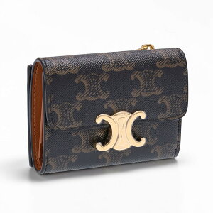 �q�N�[�|��5%OFF�r�Z���[�k�^CELINE COMPACT WALLET WITH COIN�@�R�C������t���R���p�N�g�E�H���b�g�h �g���I���L�����o�X�@�O�܂���z�@�~�j���z(�^���@�u���E��) 10I65 2DS3 04LU�^TAN[�ԕiOK]