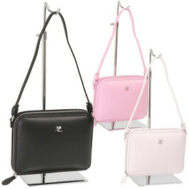 【SALE割引】〈ポイント5倍！7/4 20:00~〉クレージュ／COURREGES "CLOUD LEATHER BAG クラウドレザーバッグ" 斜め掛けショルダーバッグ ポーチ(キャンディピンク パウダーピンク ブラック) 323GSA058CR0010／CANDY PINK POWDER PINK BLACK[返品OK]