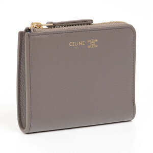 【クーポン5％OFF】セリーヌ／CELINE ミニ財布 紙幣二つ折り "フラット ジップウォレット トリオンフ スタンプ
