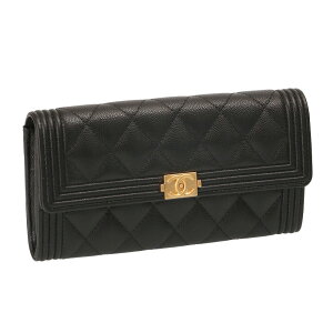 "�q�N�[�|��5%OFF�r�V���l���^CHANEL ""BOY CHANEL LONG FLAP WALLET�E�{�[�C�V���l�� �����O �t���b�v�E�H���b�g"" �L���r�A�X�L���EGOLD����E�����O�t���b�v�E�H���b�g�E2�܂蒷���z(�u���b�N) A80286