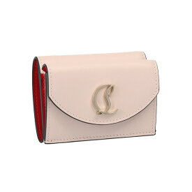〈クーポン5%OFF〉クリスチャンルブタン／CHRISTIAN LOUBOUTIN "LOUBI54 MINI WALLET・ルビ54ミニウォレット"3つ折り財布(ライチ×ゴールド) 3235108 5446／LECHE×GOLD[返品OK]