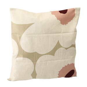 \クーポン3%OFF&P2倍/ マリメッコ/MARIMEKKO "UNIKKO PILLOW CASE 50*50・ウニッコ クッションカバー"50×50cm・北欧デザイン・リネン混クッションカバー (ベージュ×リネン×ローズ) 74174 887/BEIGE*LINEN*BE