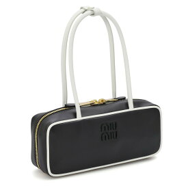 ミュウミュウ／MIUMIU "ボー レザー バッグ" Wハンドルショルダーバッグ(ブラック×ホワイト) 5BB173 SOFTY PADDED (2IBP (V_OWM) NERO[返品無料]