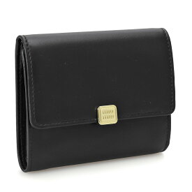 ミュウミュウ／MIU MIU "ロゴ付 レザー財布” 2つ折り財布・中財布(ブラック) 5MH040 SOFTY METAL (2CVX) NERO[返品無料]