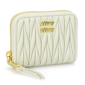 ミュウミュウ／MIU MIU "マテラッセレザー コインケース” コンパクトウォレット(ビアンコ) 5MM268 AFPP F0009／BIANCO[返品無料]