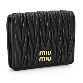ミュウミュウ／MIU MIU "マテラッセレザー 折り財布” 2つ折り財布・コンパクトウォレット(ブラック) 5MV204 AFPP F0002／NERO[返品無料]
