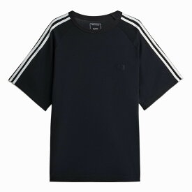＼ポイント5倍／ アディダス・ワイスリー／ADIDAS・Y-3 ”Y-3 SHORT SLEEVE TEE 3-STRIPES・ショート スリーブ ティー 3ストライプス”　メンズ・レディース・ロゴ入り・半袖クルーネックTシャツ(ブラック) JW7352／BLACK
