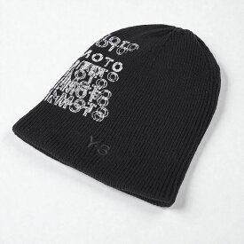 〈クーポン5%OFF〉アディダス・ワイスリー／ADIDAS・Y-3 ”Y-3 GRAPHIC BEANIE・グラフィック ビーニー" ユニセックス・スクリーンプリントロゴ・ニットキャップ・ニット帽・帽子(ブラック) KD0181／BLACK[返品OK]