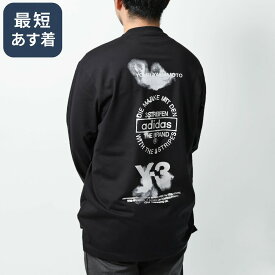 ＼クーポン5%OFF／ アディダス・ワイスリー／ADIDAS・Y-3 ”Y-3 GRAPHIC LONG SLEEVE TEE・グラフィック ロング スリーブ ティー” メンズ・レディース 長袖クルーネックTシャツ(ブラック) JX4747／BLACK