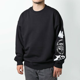 〈FINALSALE〉〈クーポン5%OFF〉アディダス・ワイスリー／ADIDAS・Y-3 ”Y-3 GRAPHIC CREW SWEAT・グラフィック クルースウェット” メンズ・レディース ”長袖プルオーバー・トレーナー (ブラック) JX4749／BLACK