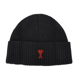 【クーポン5％OFF】アミパリス／AMI PARIS "AMI DE COEUR ビーニー" ユニセックス・ウール・ニットキャップ・ニット帽・帽子(ブラック・グレー) BFUHA116.018 009・084／NOIR・GRIS CHINE[返品OK]