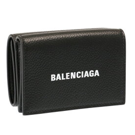 【P5倍】バレンシアガ／BALENCIAGA "CASH MINI WALLET・キャッシュミニウォレット"ロゴ入り・3つ折り小財布・ミニ財布・コインケース(ブラック×ホワイト) 594312 1IZI3 1090／BLACK*L WHITE