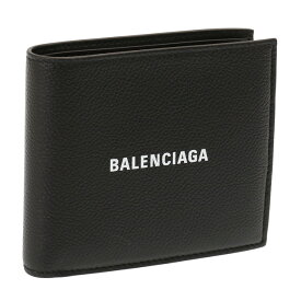 【クーポン5%OFF】バレンシアガ／BALENCIAGA "CASH SQUARE WAL COIN"キャッシュ スクエア コインウォレット"ロゴ入り・2つ折り財布(ブラック×ホワイト) 594315 1IZI3 1090／BLACK*L WHITE