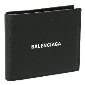 【クーポン5%OFF】バレンシアガ／BALENCIAGA "CASH SQ FOLD WALLET"キャッシュ スクエア フォールドウォレット"ロゴ入り・2つ折り財布(ブラック×ホワイト) 594549 1IZI3 1090／BLACK*L WHITE[返品OK]
